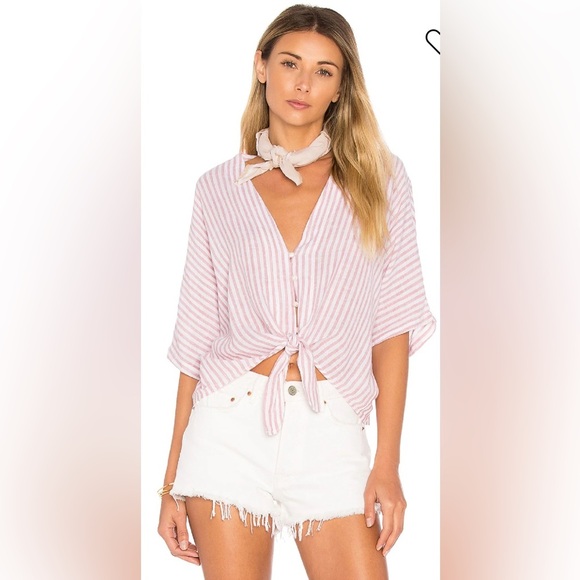 Rails Thea Crop Button Down in Florence Stripe - Size L - Picture 1 of 5